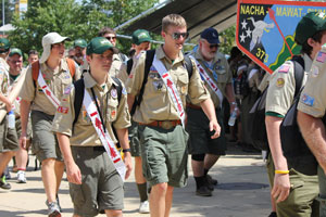 Arrowmen arrive at the 2012 National Order of the Arrow Conference